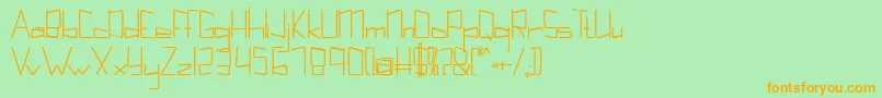 Kuppelultracondenseboldkuppel Font – Orange Fonts on Green Background