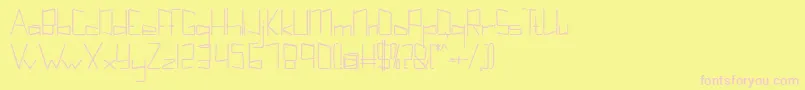 Kuppelultracondenseboldkuppel Font – Pink Fonts on Yellow Background