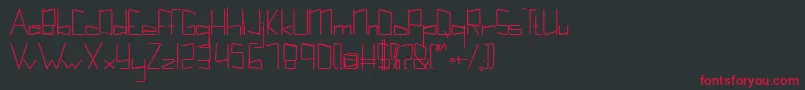 Kuppelultracondenseboldkuppel Font – Red Fonts on Black Background