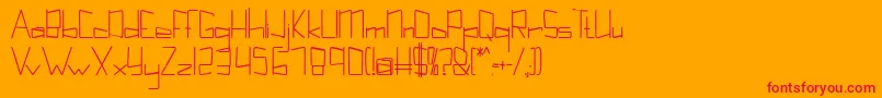 Kuppelultracondenseboldkuppel Font – Red Fonts on Orange Background