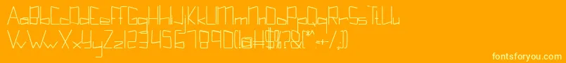 Kuppelultracondenseboldkuppel Font – Yellow Fonts on Orange Background
