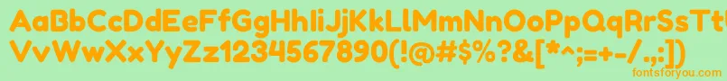 FredokaoneRegular Font – Orange Fonts on Green Background