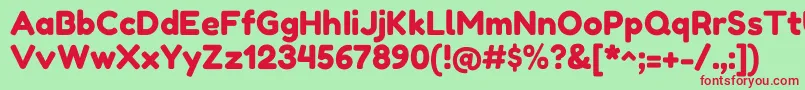 FredokaoneRegular Font – Red Fonts on Green Background