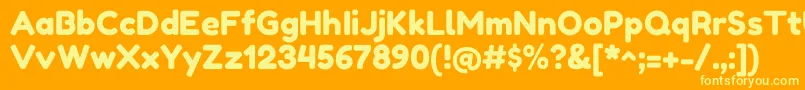 FredokaoneRegular Font – Yellow Fonts on Orange Background