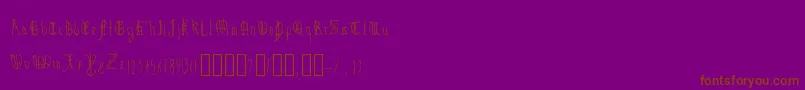 HairlineQuadrata-Schriftart – Braune Schriften auf violettem Hintergrund