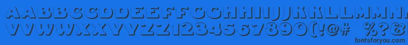 Dsfattyshadow-Schriftart – Schwarze Schriften auf blauem Hintergrund