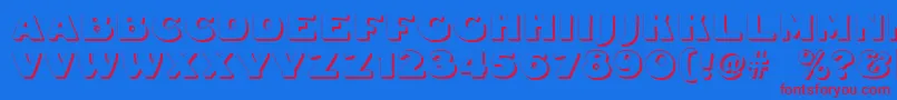 Dsfattyshadow-fontti – punaiset fontit sinisellä taustalla