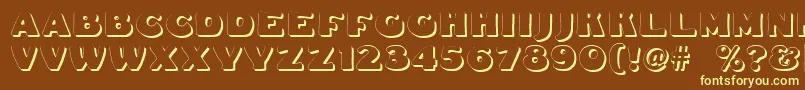 Dsfattyshadow-fontti – keltaiset fontit ruskealla taustalla