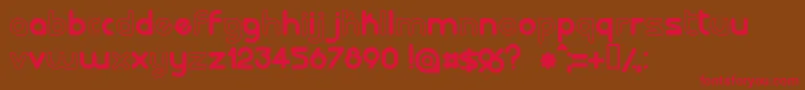 フォントLalorg – 赤い文字が茶色の背景にあります。