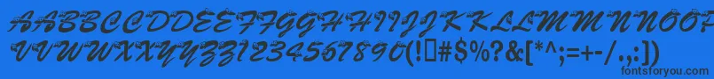 Kasnake Font – Black Fonts on Blue Background