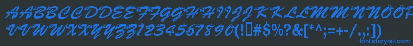 Kasnake-Schriftart – Blaue Schriften auf schwarzem Hintergrund