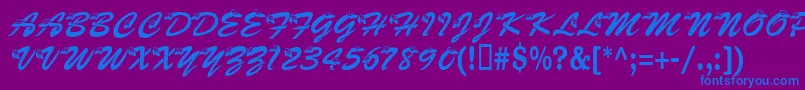 Kasnake Font – Blue Fonts on Purple Background