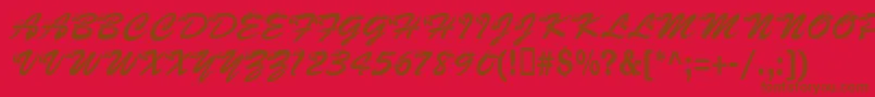 Kasnake Font – Brown Fonts on Red Background