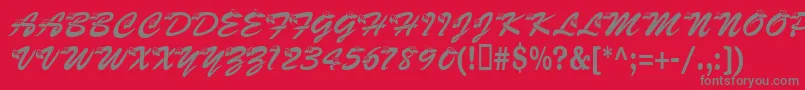 Kasnake Font – Gray Fonts on Red Background