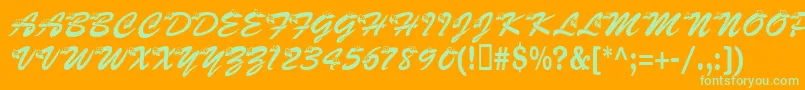 Kasnake Font – Green Fonts on Orange Background