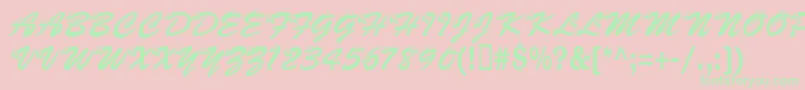 Kasnake Font – Green Fonts on Pink Background