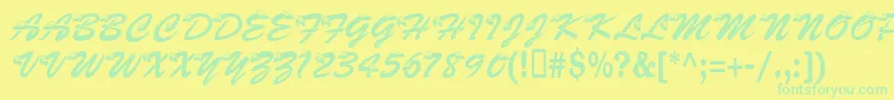 Kasnake Font – Green Fonts on Yellow Background