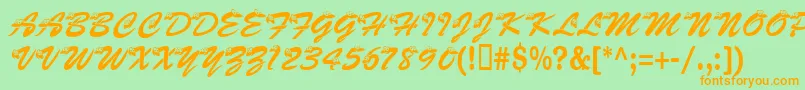 fuente Kasnake – Fuentes Naranjas Sobre Fondo Verde