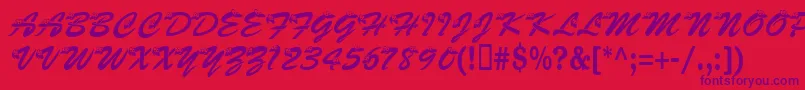 Kasnake Font – Purple Fonts on Red Background