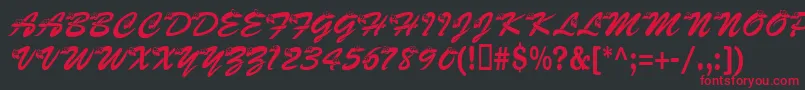 Kasnake Font – Red Fonts on Black Background
