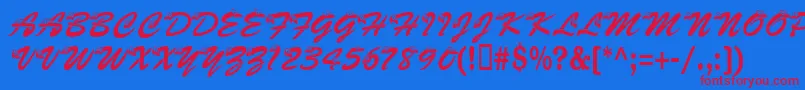 Kasnake Font – Red Fonts on Blue Background