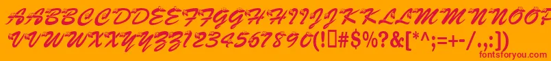 Kasnake Font – Red Fonts on Orange Background