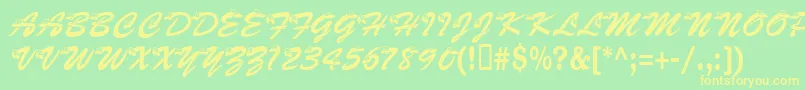Kasnake Font – Yellow Fonts on Green Background