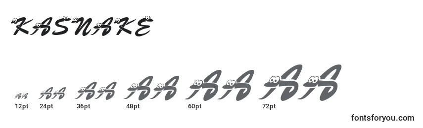Размеры шрифта Kasnake
