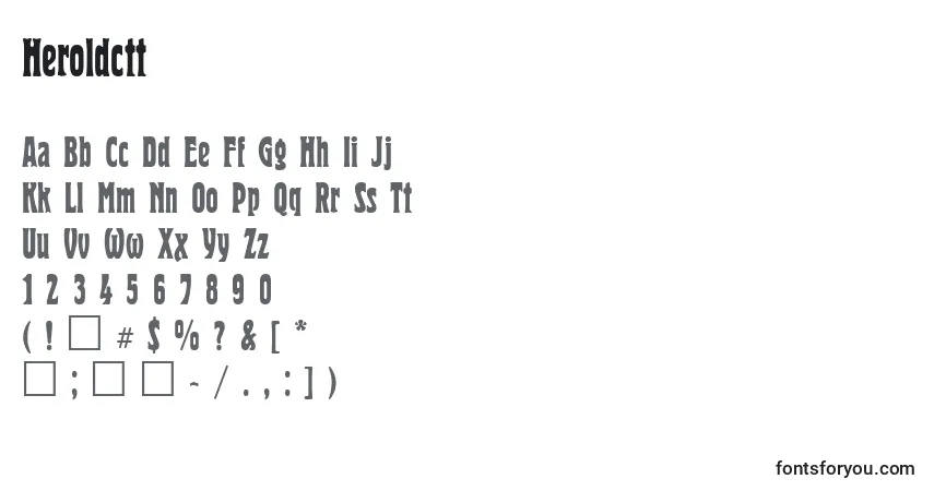 A fonte Heroldctt – alfabeto, números, caracteres especiais