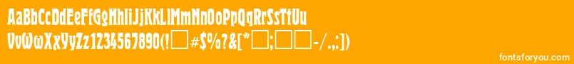 Heroldctt-Schriftart – Weiße Schriften auf orangefarbenem Hintergrund