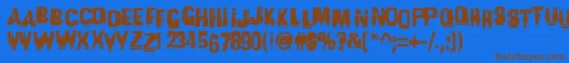 Garbagec Font – Brown Fonts on Blue Background