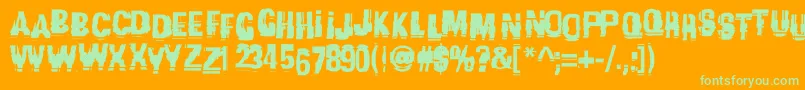 Garbagec Font – Green Fonts on Orange Background