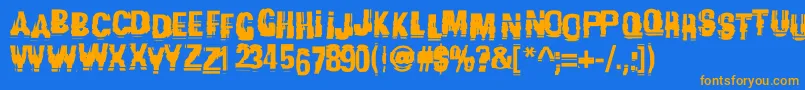 Garbagec Font – Orange Fonts on Blue Background