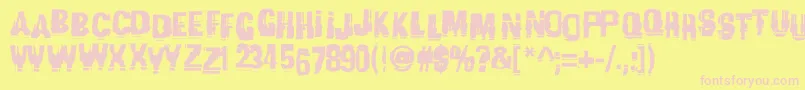 Czcionka Garbagec – różowe czcionki na żółtym tle