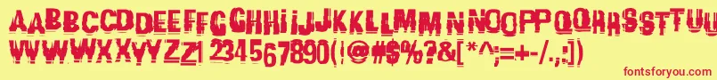 Garbagec Font – Red Fonts on Yellow Background