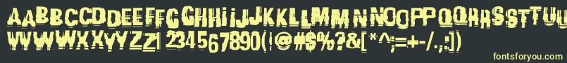 Garbagec Font – Yellow Fonts on Black Background