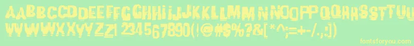 Garbagec-Schriftart – Gelbe Schriften auf grünem Hintergrund