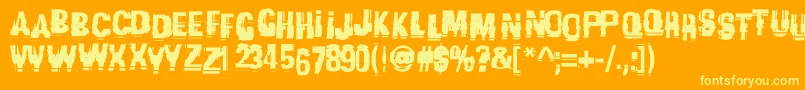 フォントGarbagec – オレンジの背景に黄色の文字