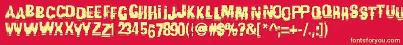 Garbagec Font – Yellow Fonts on Red Background