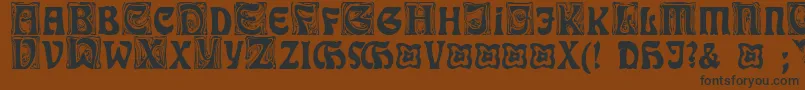 RudelsbergInitialen Font – Black Fonts on Brown Background