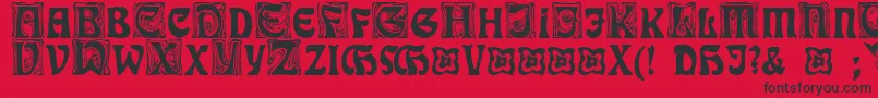 RudelsbergInitialen Font – Black Fonts on Red Background