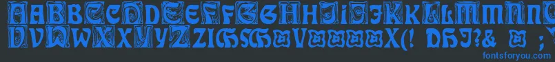 RudelsbergInitialen Font – Blue Fonts on Black Background