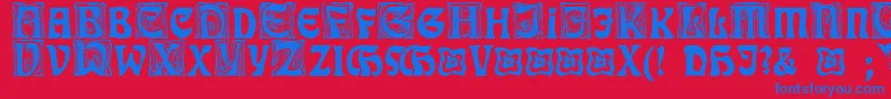 RudelsbergInitialen Font – Blue Fonts on Red Background