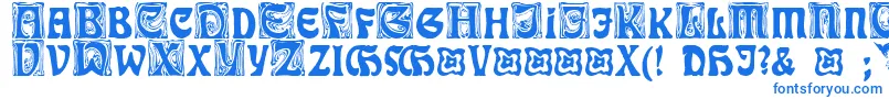RudelsbergInitialen Font – Blue Fonts on White Background