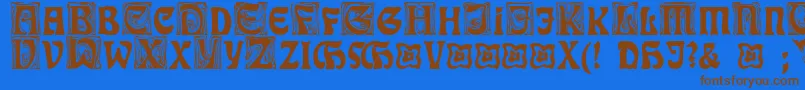 RudelsbergInitialen Font – Brown Fonts on Blue Background