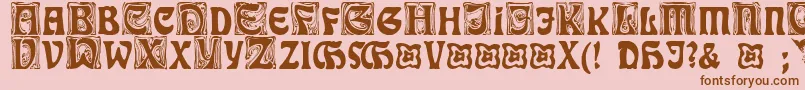 RudelsbergInitialen Font – Brown Fonts on Pink Background