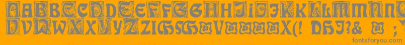 RudelsbergInitialen Font – Gray Fonts on Orange Background
