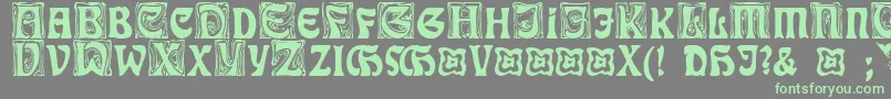 RudelsbergInitialen Font – Green Fonts on Gray Background