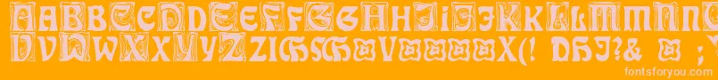 RudelsbergInitialen Font – Pink Fonts on Orange Background
