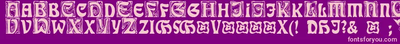RudelsbergInitialen Font – Pink Fonts on Purple Background